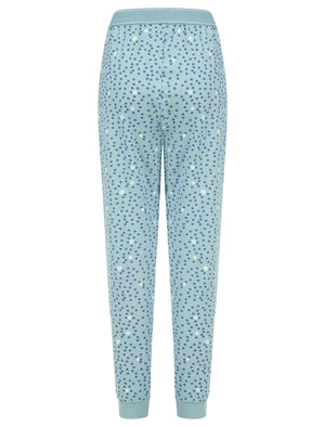 Spot Print 2PC Cotton Lounge Pyjama Set in Skyway - triatloandratx