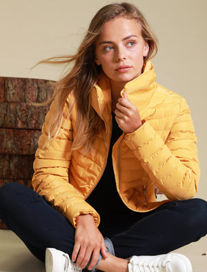 Honey 2 Funnel Neck Quilted Jacket in Old Gold - triatloandratx