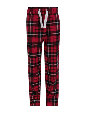 Boy's Reindeer 2pc Lounge Set in White / Red Black Check - Merry Christmas Kids (4-12yrs)