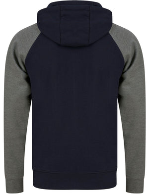 Replex 2pc Hoody & Jogger Brushback Fleece Tracksuit Co-ord Set in Sky Captain Navy / Mid Grey Marl - Kensington Eastside