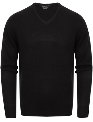 Silvo Soft Cashmillon V Neck Jumper In Black - Kensington Eastside