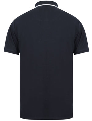 Stable Cotton Pique Polo Shirt with Tipping in Sky Captain Navy - Kensington Eastside