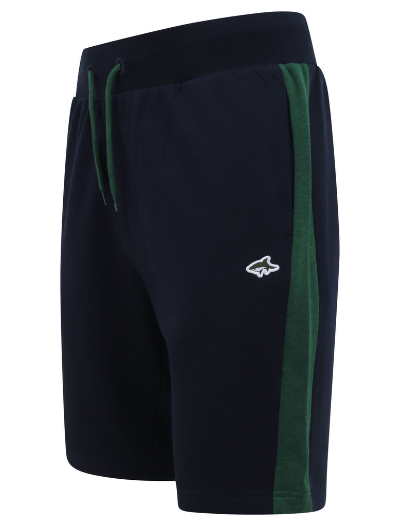 green jogger shorts