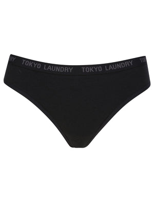 Bonny (5 Pack) Cotton Assorted Thongs in Black / White / Light Grey Marl / Mid Grey Marl - triatloandratx