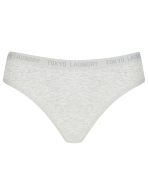 Bonny (5 Pack) Cotton Assorted Thongs in Black / White / Light Grey Marl / Mid Grey Marl - triatloandratx