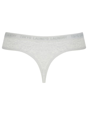 Bonny (5 Pack) Cotton Assorted Thongs in Black / White / Light Grey Marl / Mid Grey Marl - triatloandratx