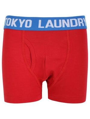 Boys (6-13yr) Henson (3 Pack) Sports Boxer Shorts Set in Navy / Scarlet Sage / Jet Blue - triatloandratx