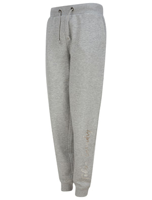 Florence Cuffed Joggers with Foil Motif in Light Grey Marl - triatloandratx