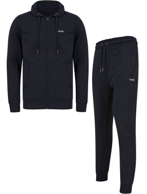 Invex 2pc Hoody & Jogger Brushback Fleece Tracksuit Co-ord Set in Sky Captain Navy - triatloandratx