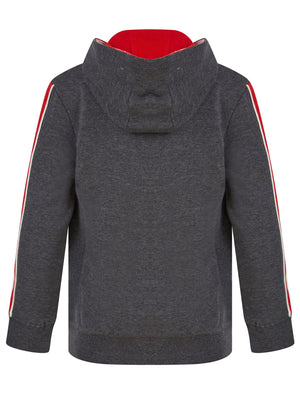 Boys Delta Zip Through Hoodie with Contrast Tape Sleeve in Charcoal Marl - triatloandratx Kids