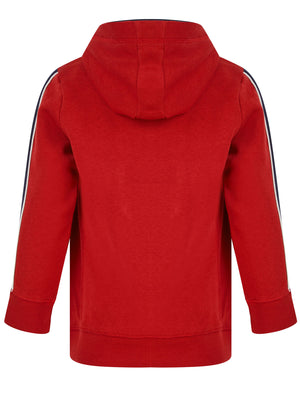 Boys Delta Zip Through Hoodie with Contrast Tape Sleeve in Rio Red - triatloandratx Kids