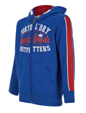 Boys Delta Zip Through Hoodie with Contrast Tape Sleeve in Sodalite Blue - triatloandratx Kids