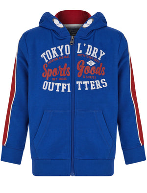 Boys Delta Zip Through Hoodie with Contrast Tape Sleeve in Sodalite Blue - triatloandratx Kids