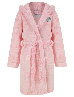 Girls Elleray Soft Fleece Hooded Dressing Gown with Tie Belt in Pink - triatloandratx Kids (5-13yrs)