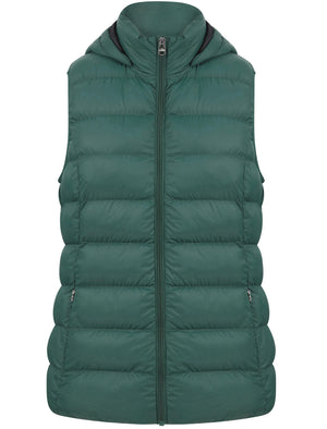 Markle Quilted Puffer Gilet with Hood In Teal - triatloandratx