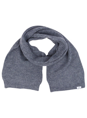 Women's Misty Brushed Wool Blend Cable Knitted Scarf in Blue - triatloandratx