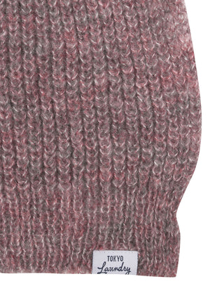 Women's Misty Brushed Wool Blend Cable Knitted Scarf in Pink - triatloandratx