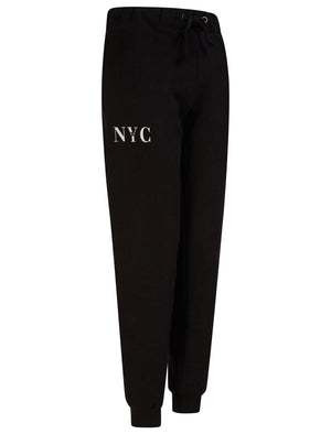 NYC 212 Motif Brushback Fleece Cuffed Joggers in Jet Black - triatloandratx