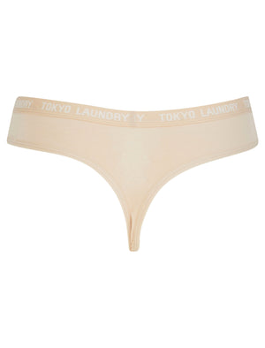 Pampass (5 Pack) Cotton Assorted Thongs in Rose Dawn / Smoke Gray / Pastel Parchmen / Abbey Stone / Rose Smoke - triatloandratx