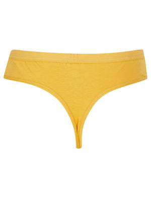 Saint (5 Pack) Cotton Assorted Thongs in Rust / Willow / Dutch Canal / Thunderstorm / Yolk Yellow - triatloandratx