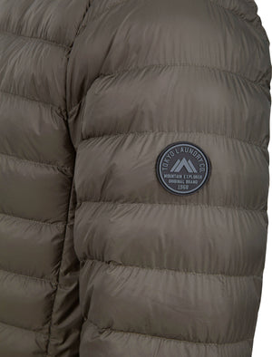 Vizzini Quilted Puffer Jacket with Hood in Khaki - triatloandratx