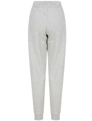 Serafina Motif Brushback Fleece Cuffed Joggers in Light Grey Marl - Weekend Vibes