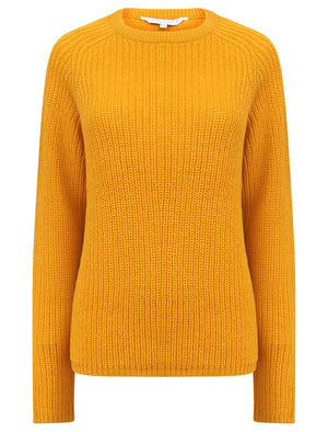 Allium Crew Neck Fisherman Knit Jumper In Artisan's Gold - Amara Reya