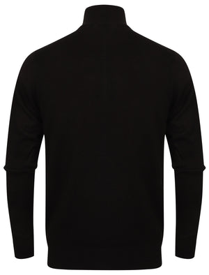 Redwood 2 Half Zip Neck Cashmilon Knit Jumper in Black - Kensington Eastside