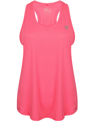 Mancuso 2 Perforated Racer Back Vest Top in Neon Pink - triatloandratx Active