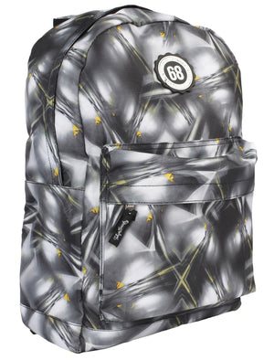 Boys Abstract Print Canvas Backpack In Grey / Yellow - triatloandratx Kids