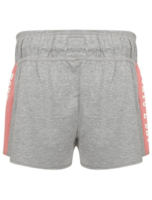 Lois Loopback Fleece Sweat Shorts with Printed Side Panels in Light Grey Marl - triatloandratx