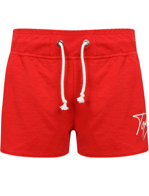 Tilly Motif Loopback Fleece Sweat Shorts in Lollipop Red - triatloandratx