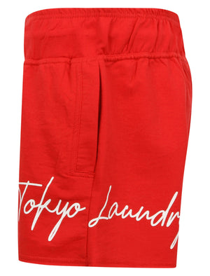 Tilly Motif Loopback Fleece Sweat Shorts in Lollipop Red - triatloandratx