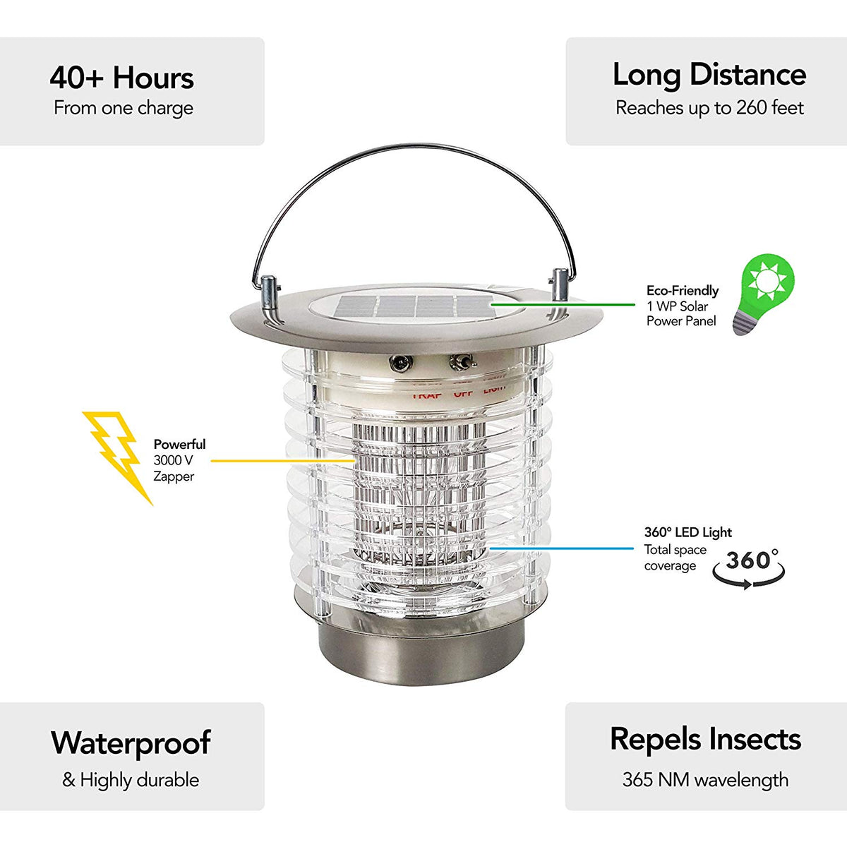 white kaiman solar bug zapper