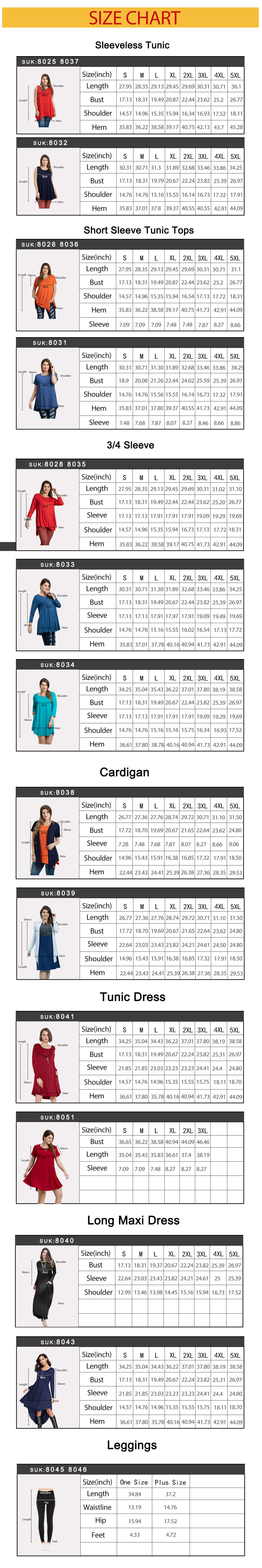 larace size chart