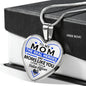 Police Mom Hero - Mom - Heart Necklace