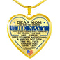 Navy Daughter To Mom Mother's Day Heart Necklace