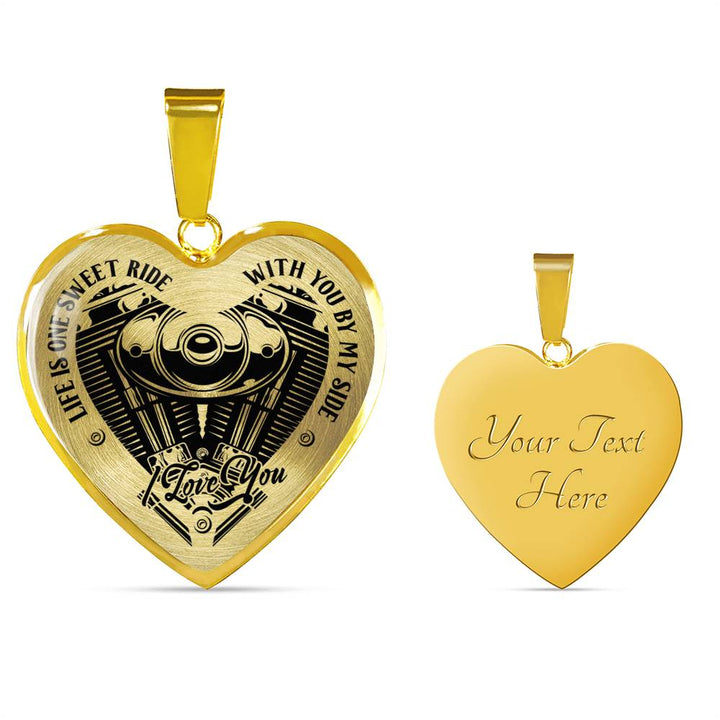 Life is One Sweet Ride Biker Love Necklace (USA Made)