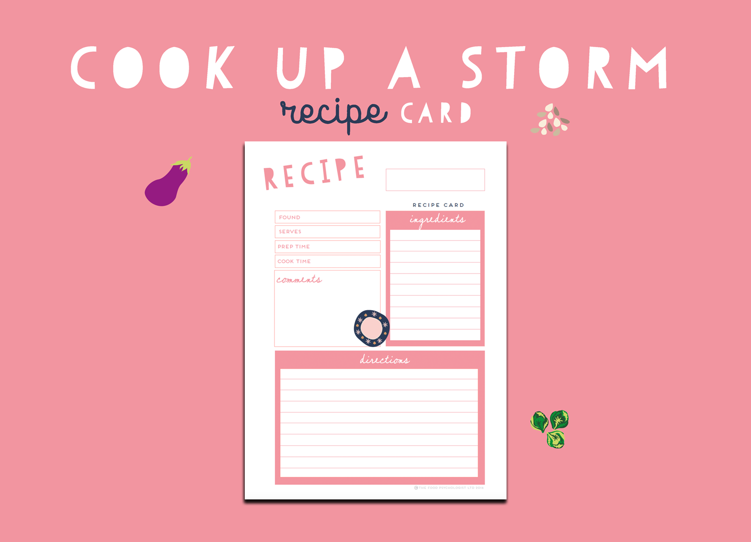 Cook Up A Storm Recipe Card (Rose)