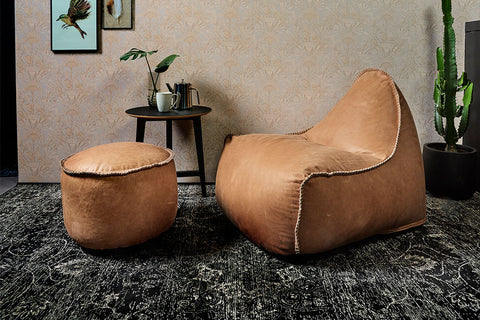 RETROit Dunes luxury leather beanbag chair