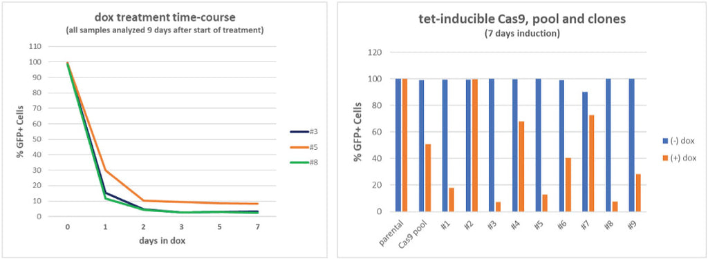 Inducible Cas9 improves gene knockout without hindering cell doubling rates significantly.