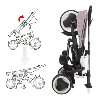 q play rito folding trike grey eva tyre