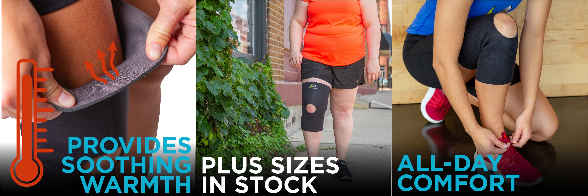 the open patella knee sleeve is great for all day comfort even while in the water