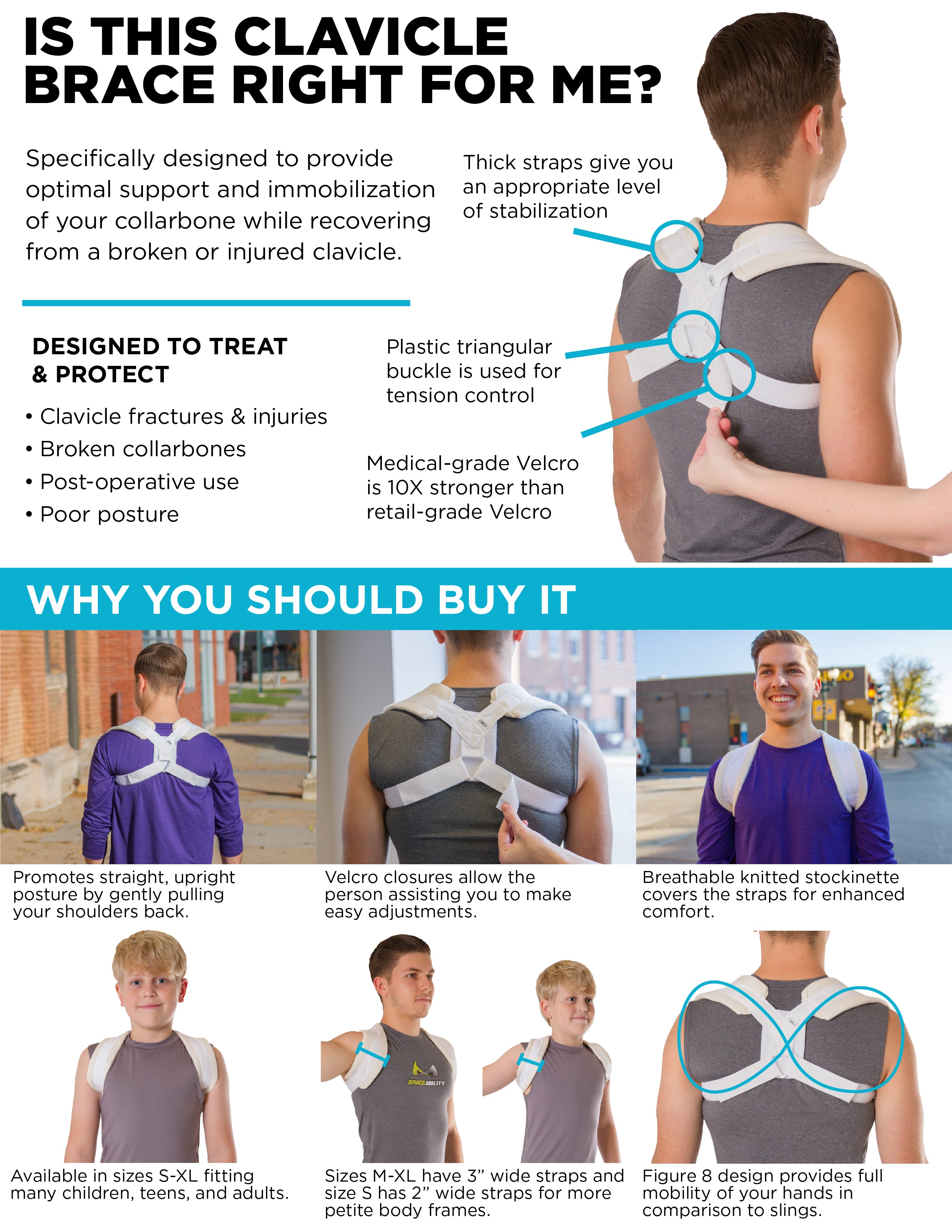 benefits of this broken collarbone brace for clavicle fractures and posture support