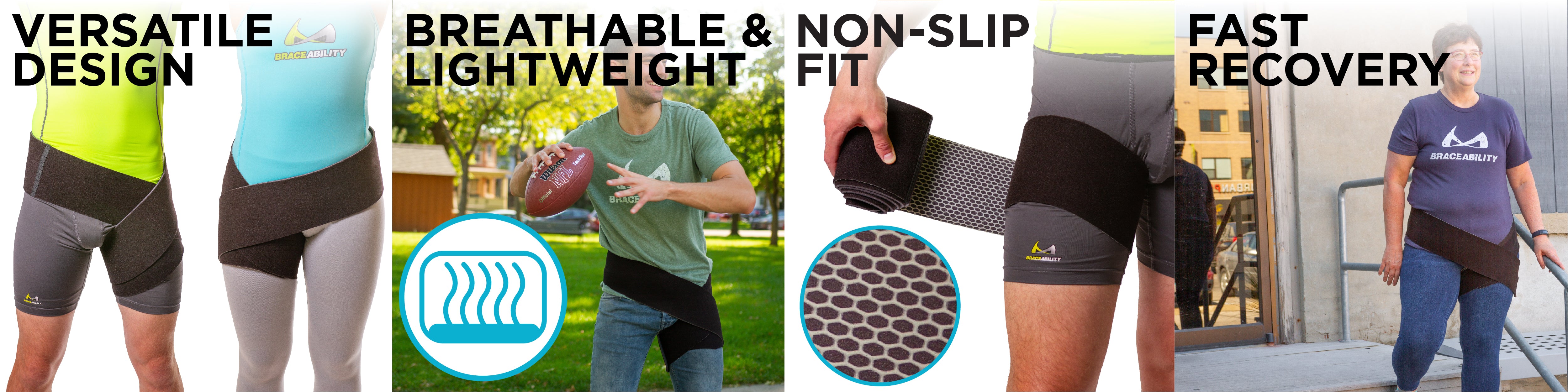 our versatile design makes this hip and groin wrap perfect for sports