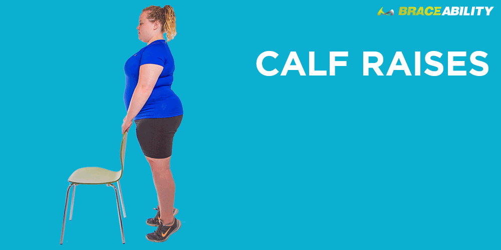 Calf raises to help stretch knees when you are overweight to reduce pain