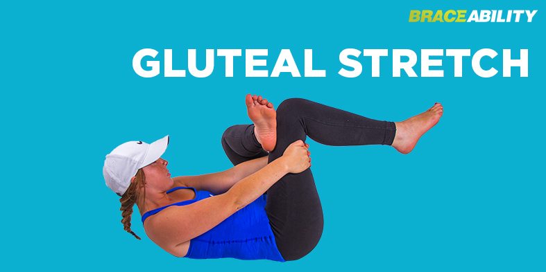 Gluteal stretch to exercise the lower back where spondylolisthesis is present