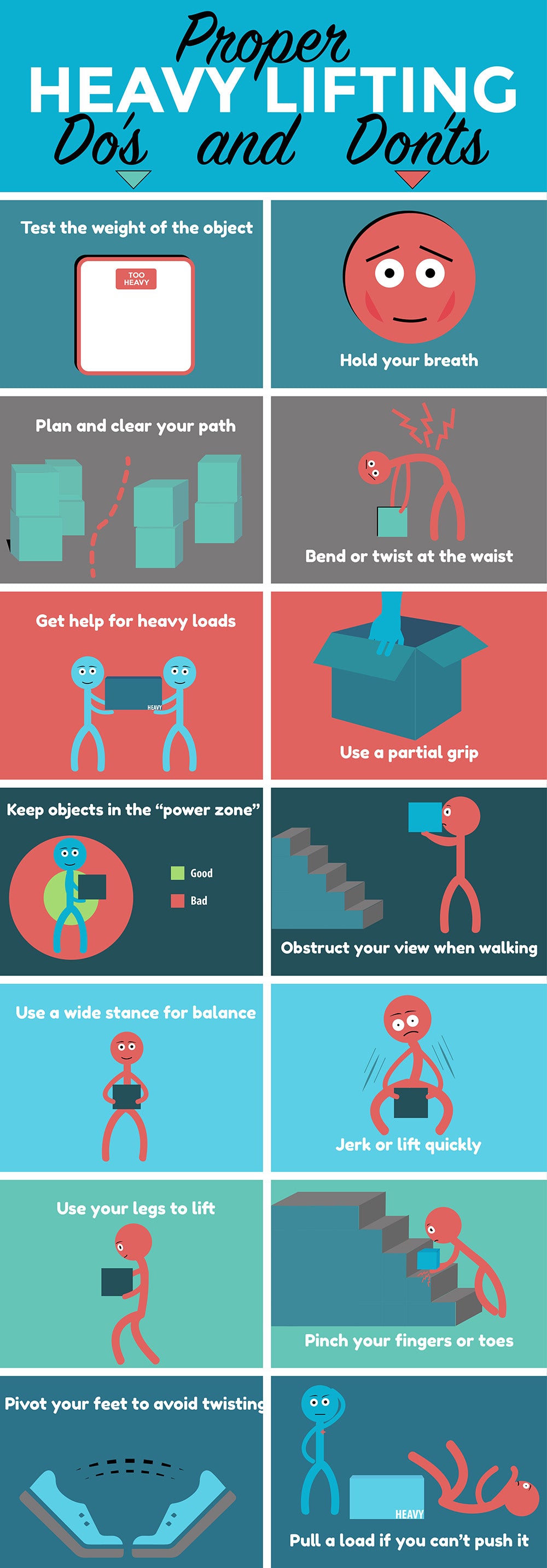 funny infographic on how to properly lift heavy objects