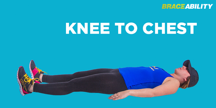 knee to chest stretch to heal sore back muscle pain