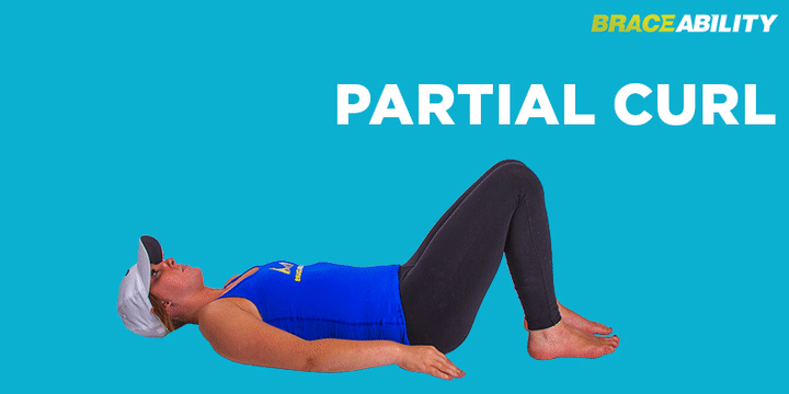 partial curl exercise to stop back muscles from being pulled or torn